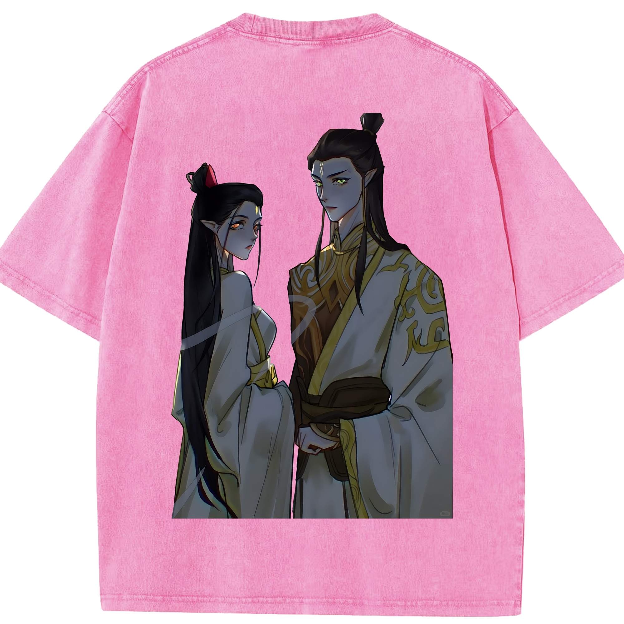 （画像用） Ne Zha 2 ナタ 魔童の大暴れ 綿100% ヴィンテージ風 半袖Tシャツ（背面プリント）